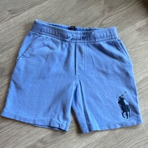 Polo Ralph Lauren horse logo shorts size 5 years old baby blue with navy logo